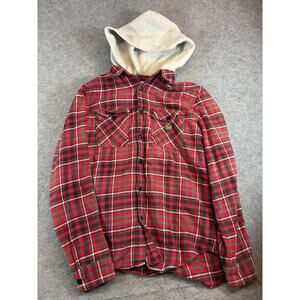 Denim & Supply Ralph Lauren Shirt Jacket Mens Medium Red Plaid Flannel Shacket